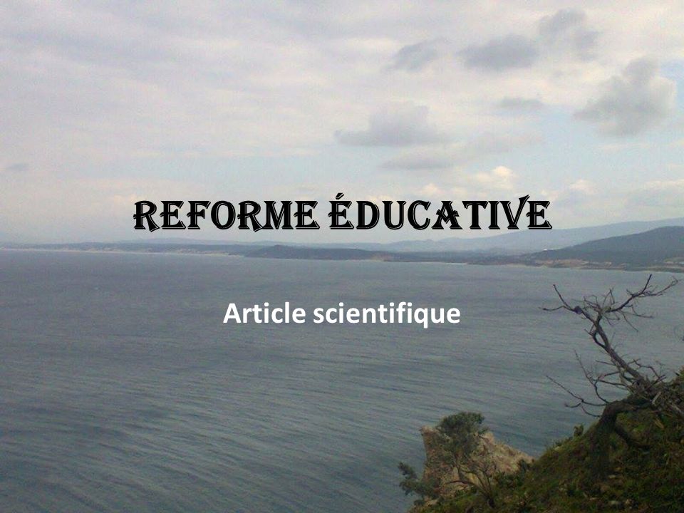 Reforme éducative Article scientifique