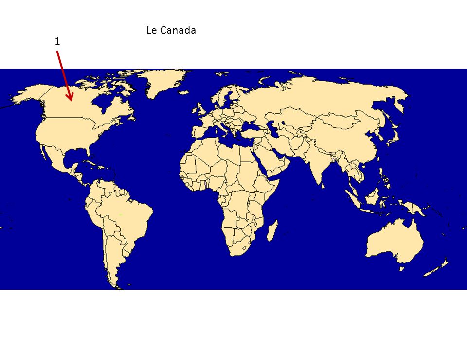 Des Pays Du Monde à Numéroter Sur La Carte 1 Le Canada