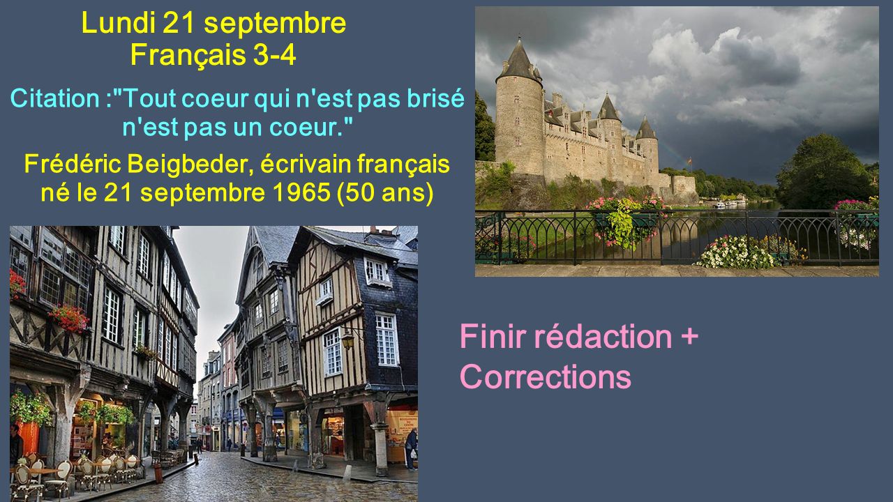 Lundi 21 Septembre Francais 1 Citation Tout Coeur Qui N Est Pas Brise N Est Pas Un Coeur Frederic Beigbeder Ecrivain Francais Ne Le 21 Septembre Ppt Telecharger