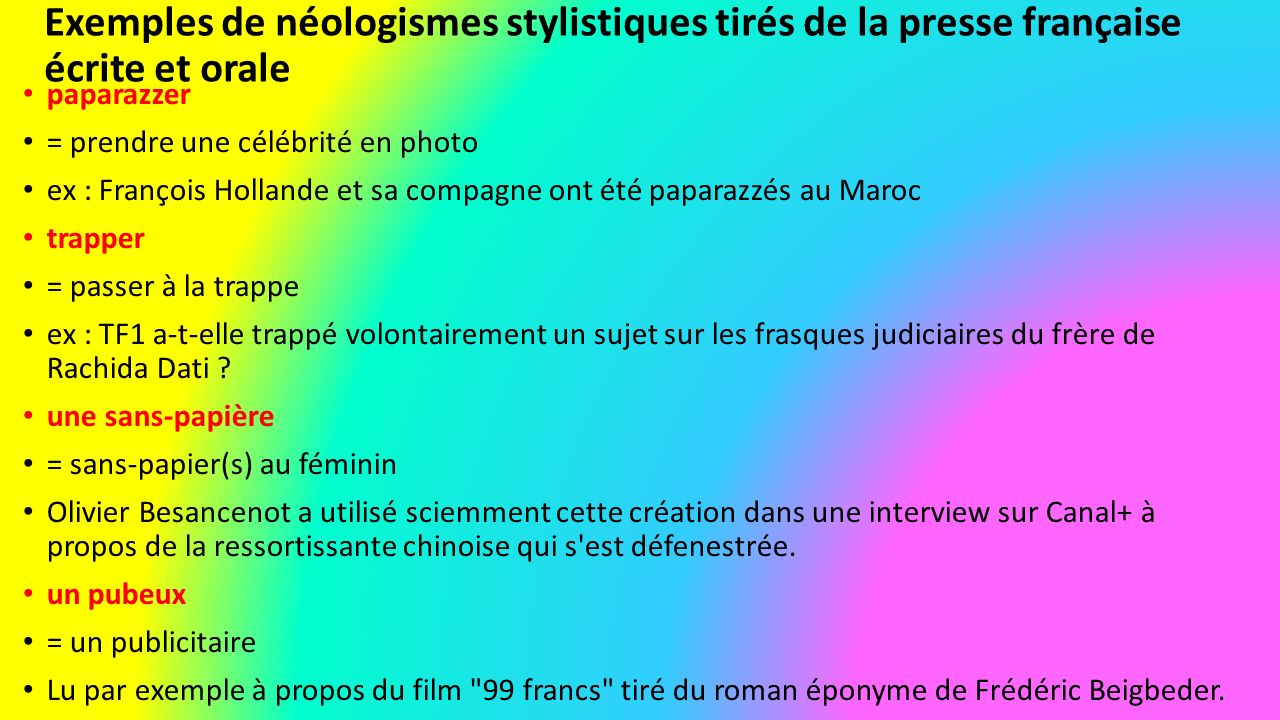 Introduction A La Lexicologie Conference 11 L Enrichissement Du Vocabulaire Et Le Developpement De La Langue 2 La Neologie Ppt Telecharger