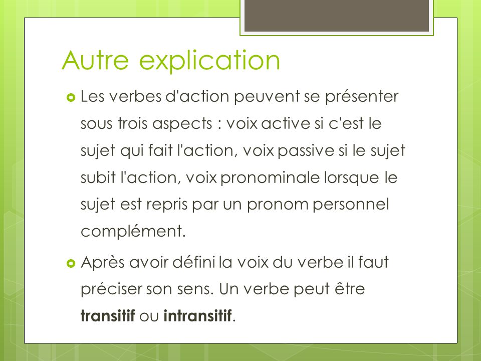 Le Verbe Transitif Et Intransitif Definition Le Verbe Du Latin Verbum Mot Verbe Et Le Nom Ensemble Constituent La Partie Du Discours Principale Ppt Telecharger