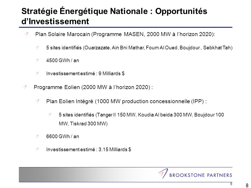 1 Brookstone Partners Moroccan Investment Summit February 2012