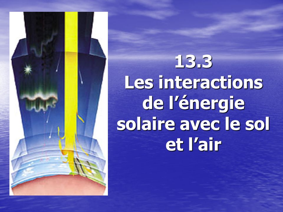 13.3 Les interactions de l’énergie solaire avec le sol et l’air