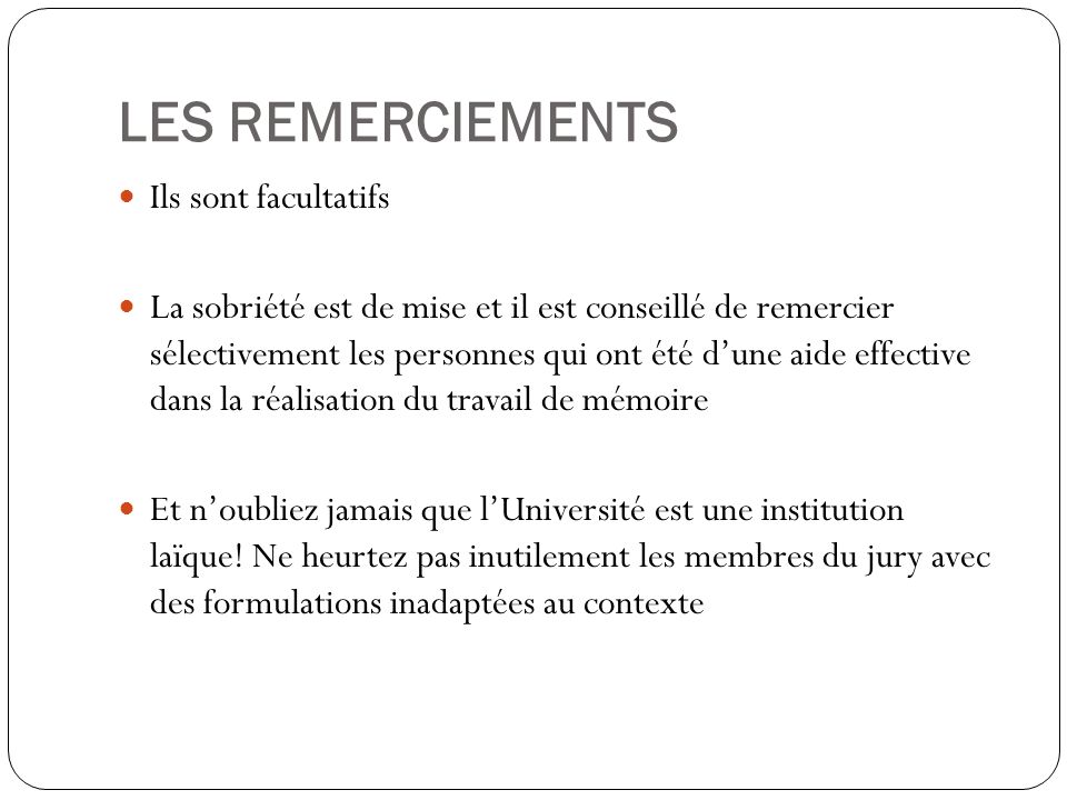 Remerciement Jury Soutenance