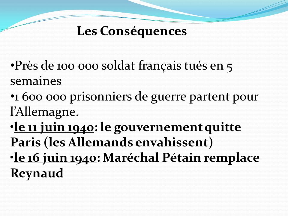 Les Conséquences Près de soldat français tués en 5 semaines prisonniers de guerre partent pour l’Allemagne.