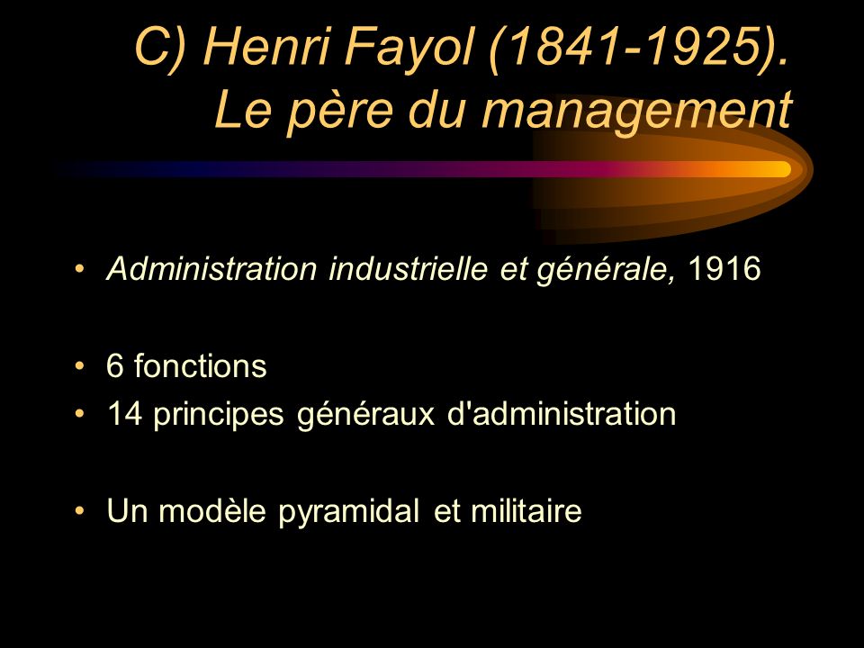 C) Henri Fayol ( ).