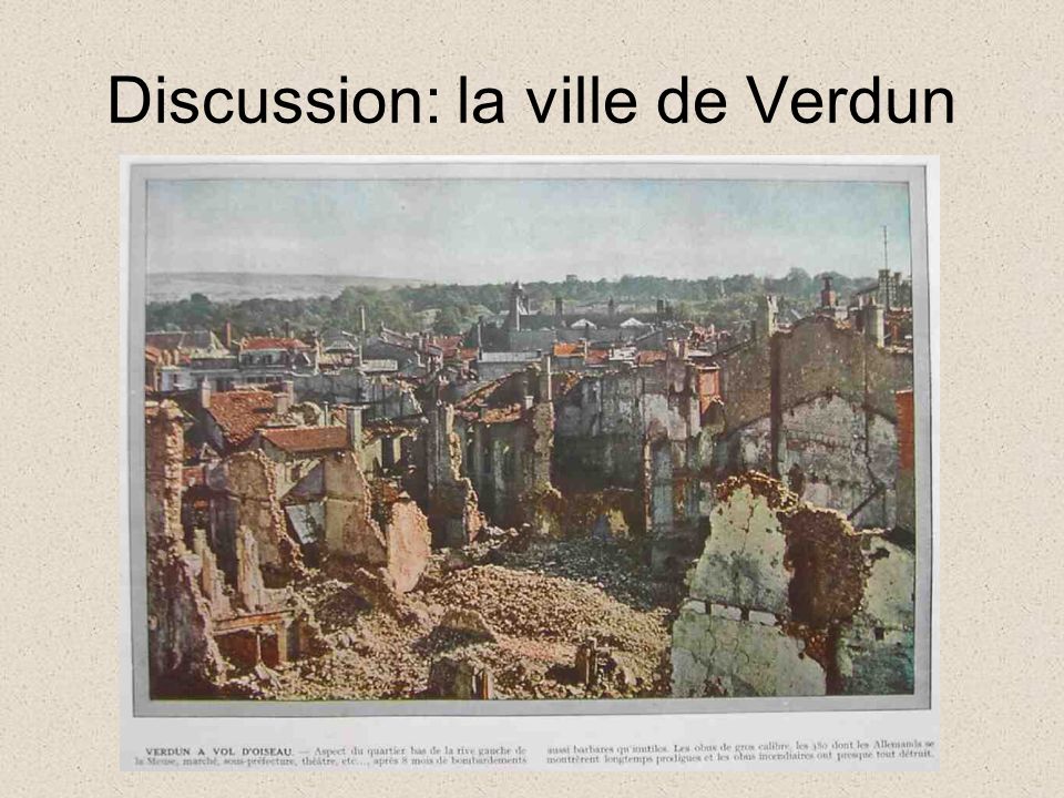 Discussion: la ville de Verdun