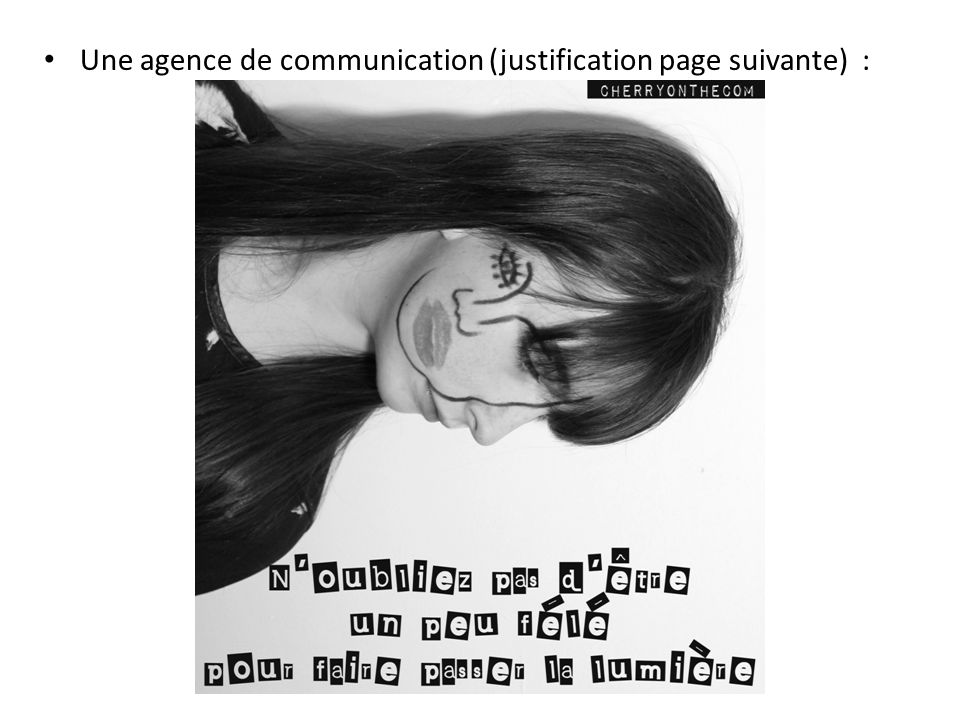 Une agence de communication (justification page suivante) :