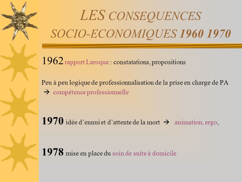LES CONSEQUENCES SOCIO-ECONOMIQUES  Après générations, début industrialisation, urbanisation.