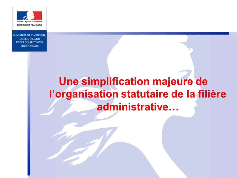Une simplification majeure de l’organisation statutaire de la filière administrative…