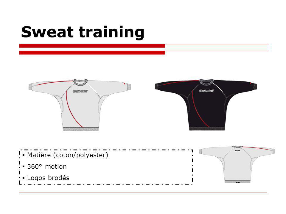 Sweat training Matière (coton/polyester) 360° motion Logos brodés