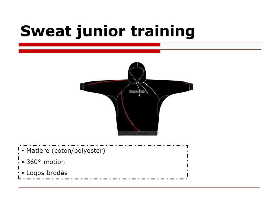 Sweat junior training Matière (coton/polyester) 360° motion Logos brodés