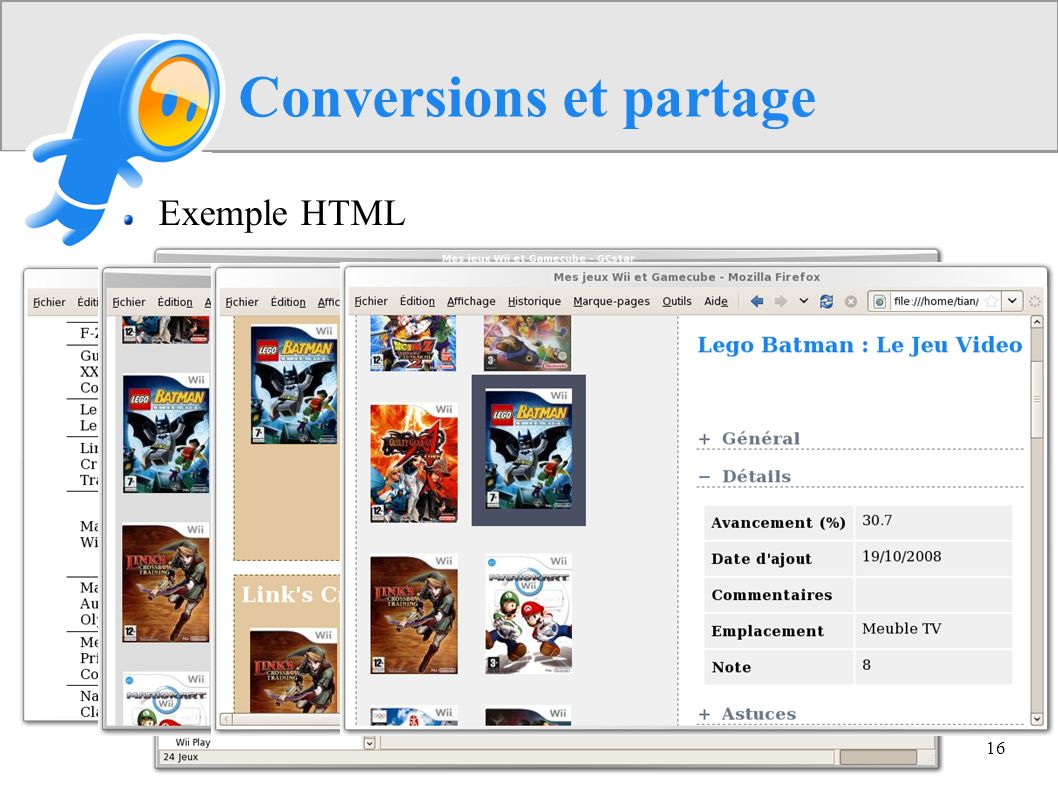 16 Conversions et partage Exemple HTML