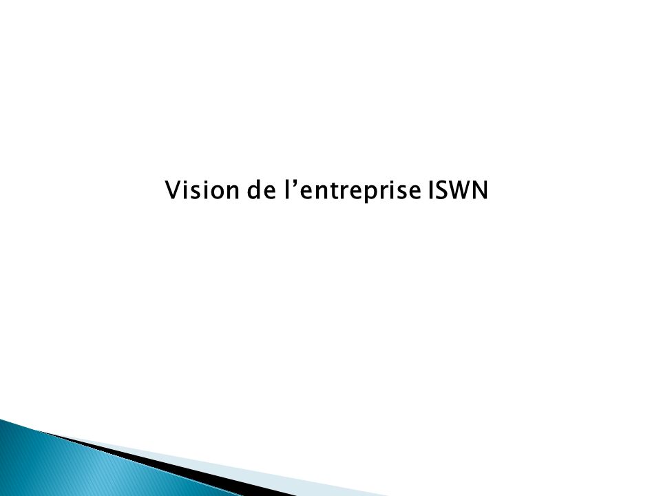 Vision de l’entreprise ISWN
