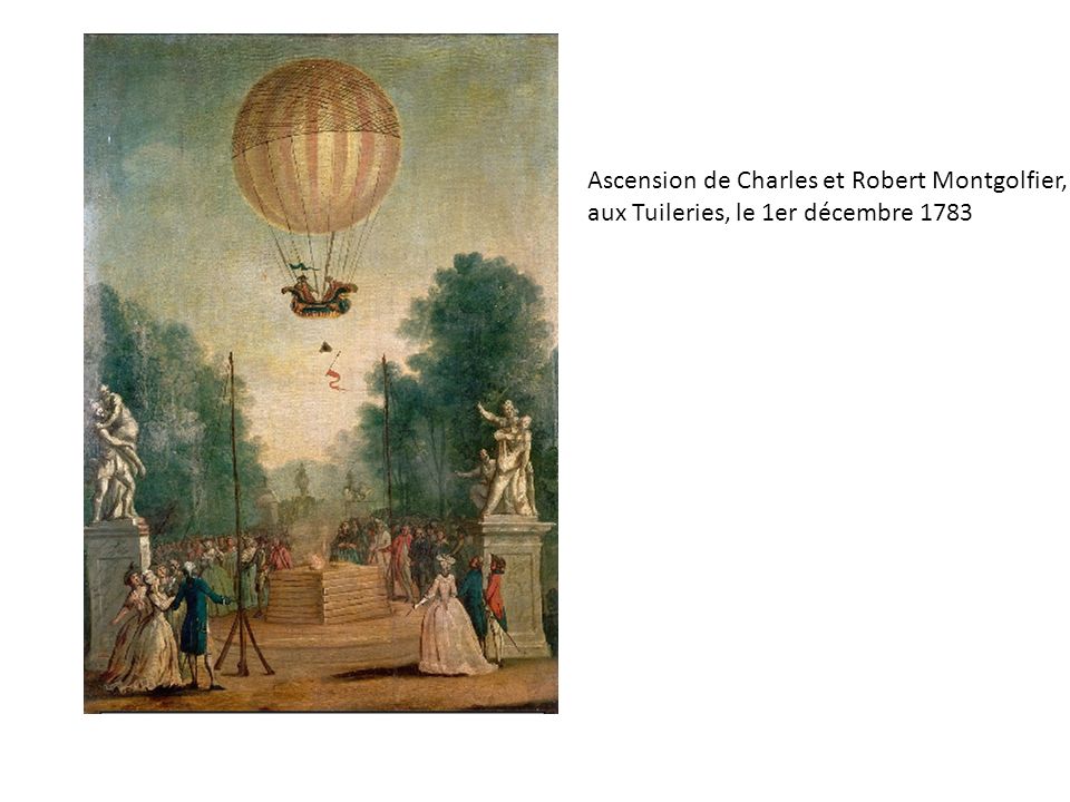 Ascension de Charles et Robert Montgolfier, aux Tuileries, le 1er décembre 1783