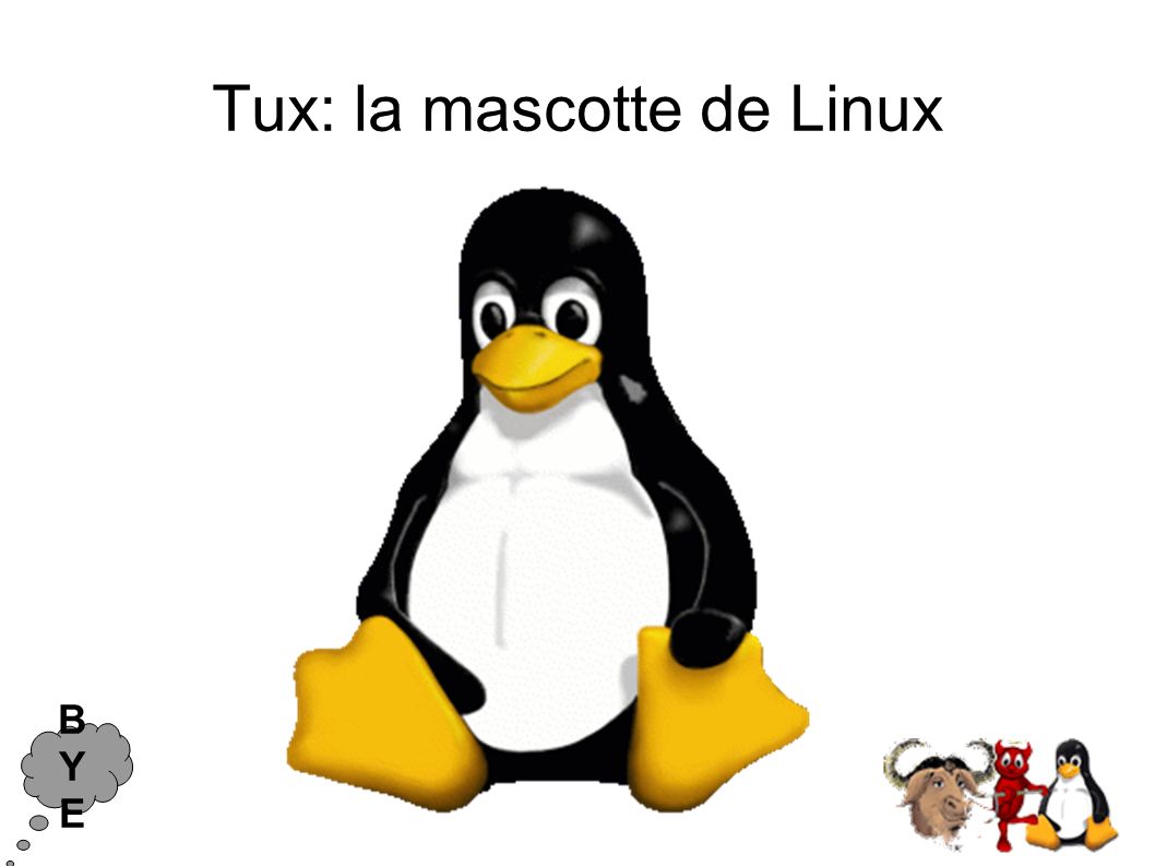 Tux: la mascotte de Linux BYEBYE