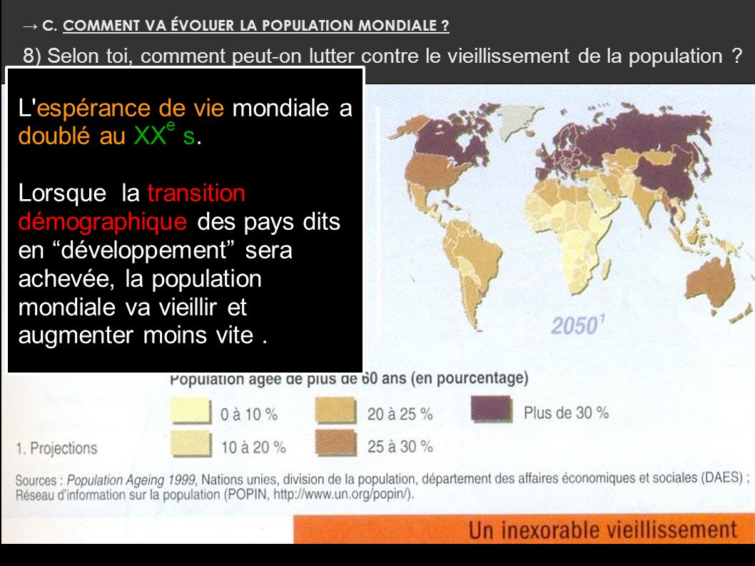 → C. COMMENT VA ÉVOLUER LA POPULATION MONDIALE .