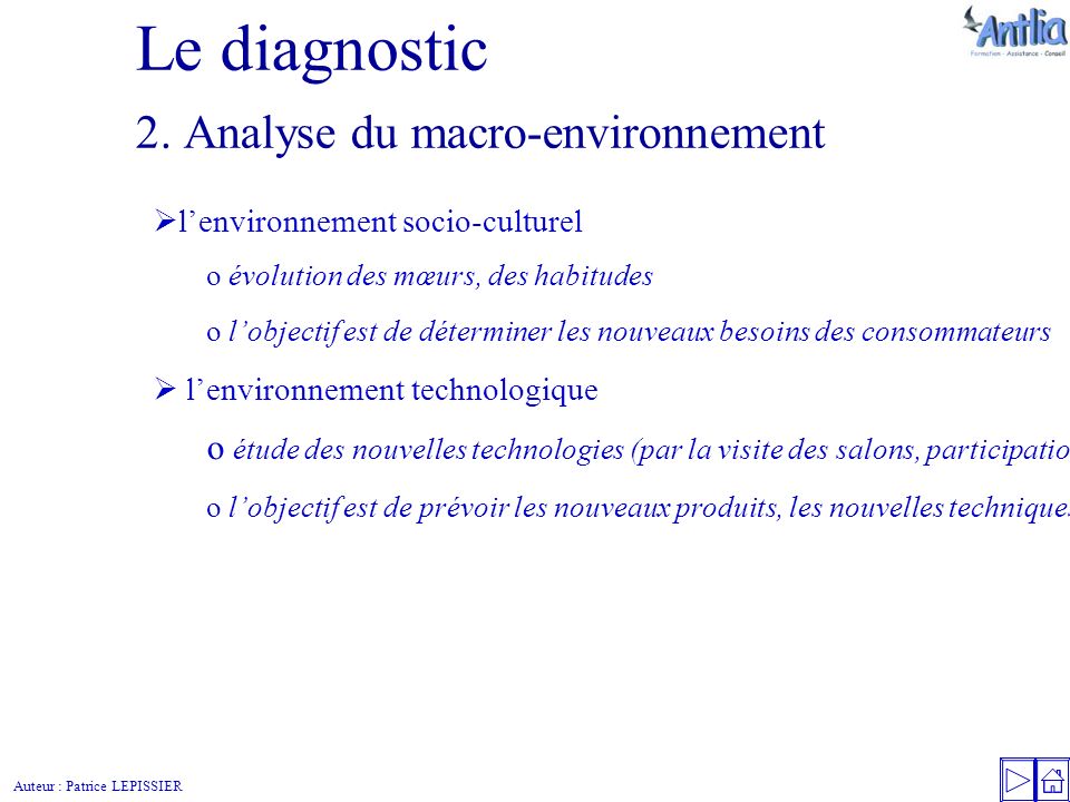 Auteur : Patrice LEPISSIER Le diagnostic 2.