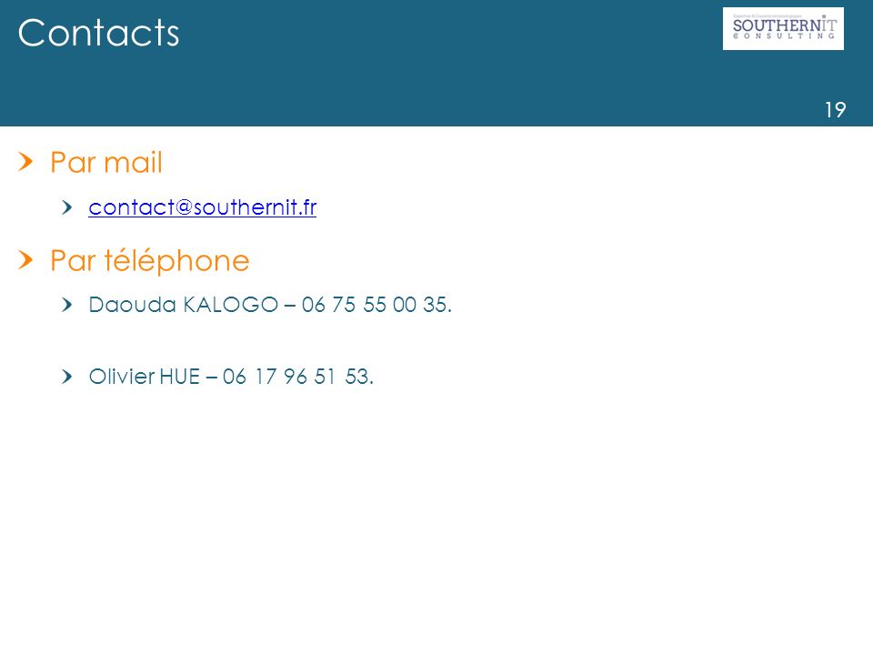 Contacts Par mail Par téléphone Daouda KALOGO –