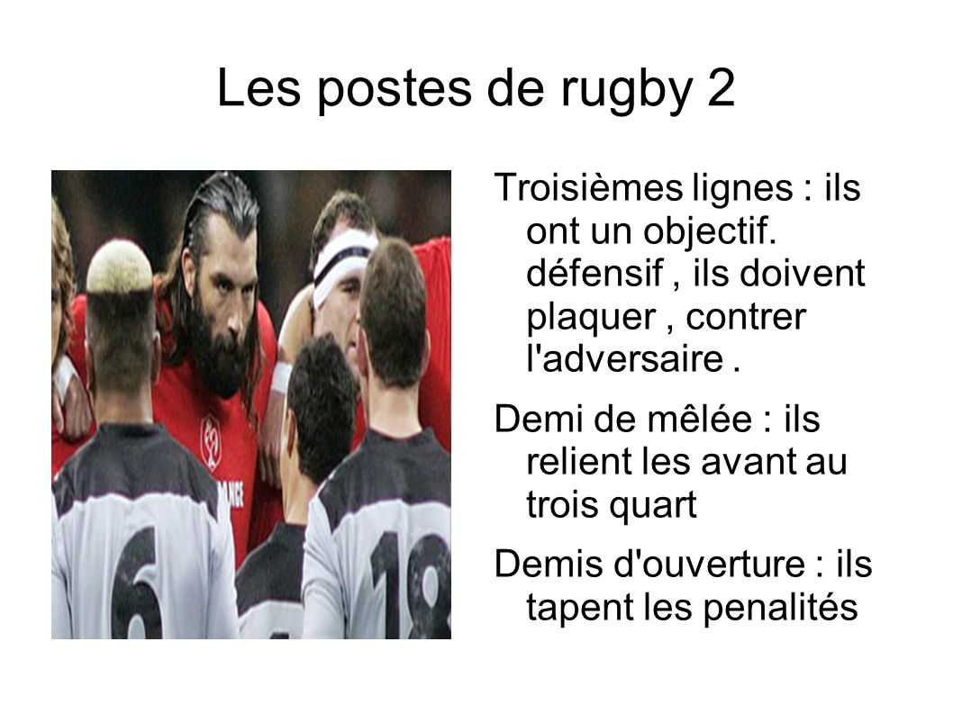 Les postes de rugby 2 Troisièmes lignes : ils ont un objectif.