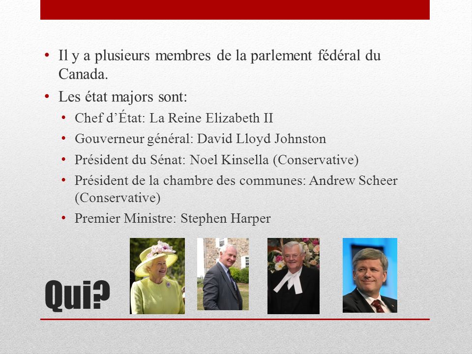 Qui. Il y a plusieurs membres de la parlement fédéral du Canada.