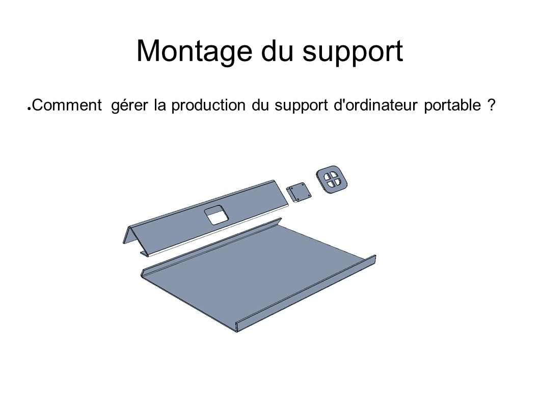 Montage du support ● Comment gérer la production du support d ordinateur portable