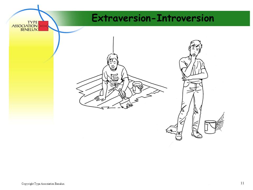 Copyright Type Association Benelux 11 Extraversion-Introversion