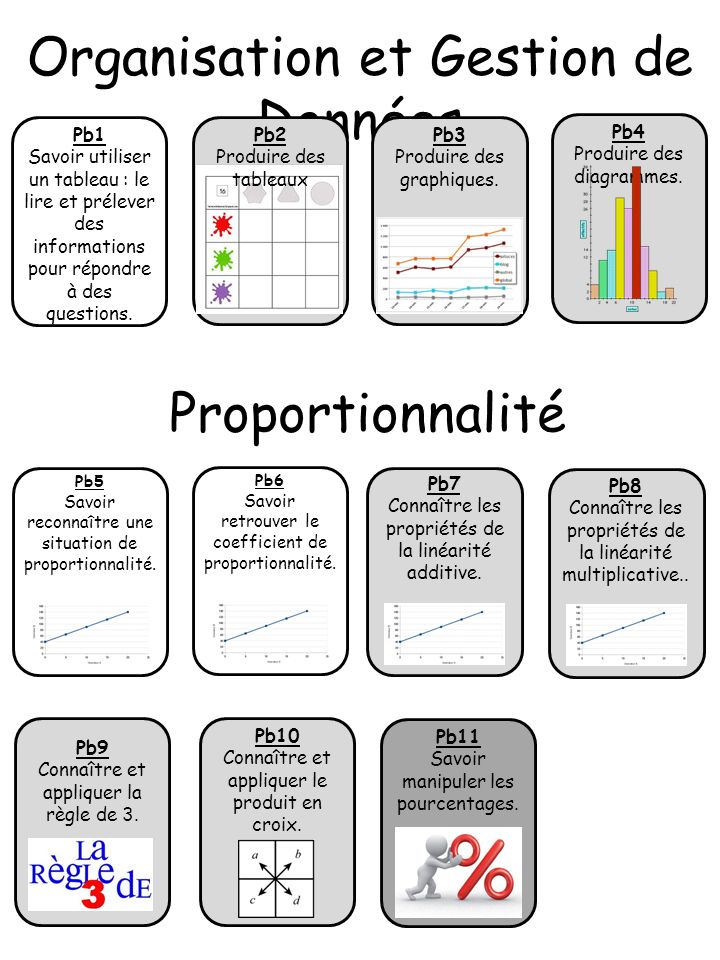 Organisation et Gestion de Données Proportionnalité Pb4 Produire des diagrammes.