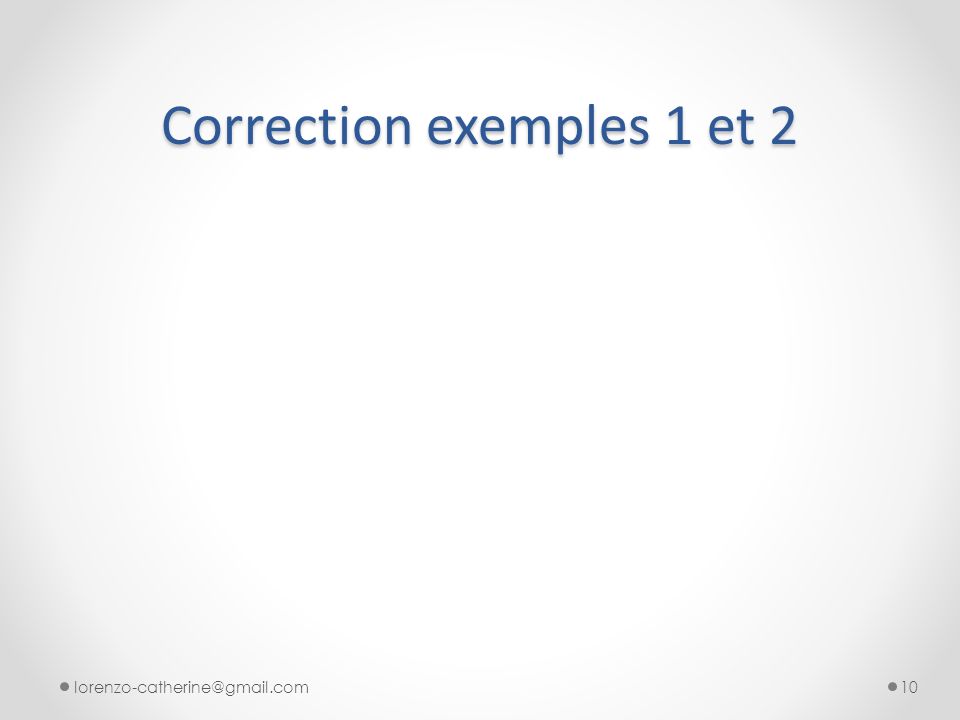 Correction exemples 1 et 2
