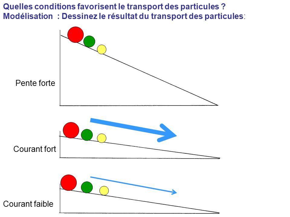 Quelles conditions favorisent le transport des particules .