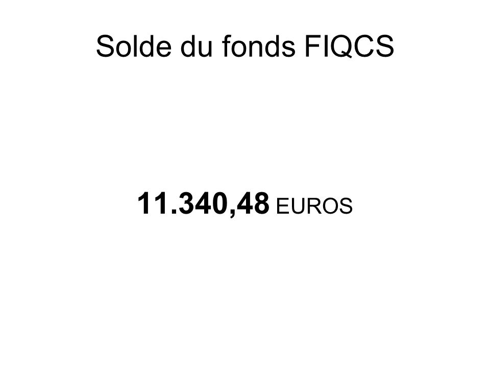 Solde du fonds FIQCS ,48 EUROS