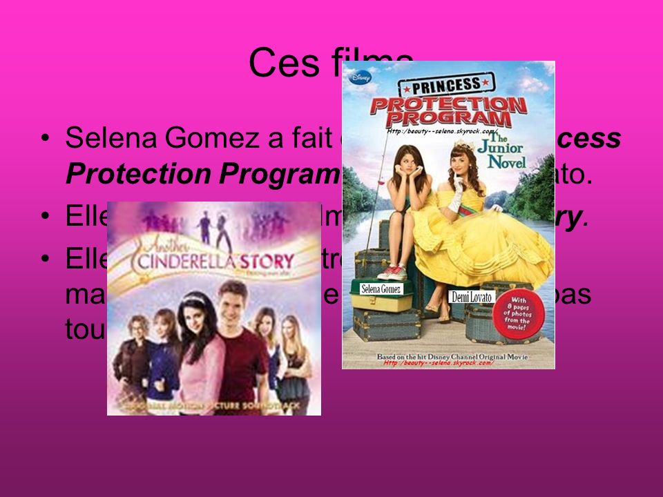 Ces films Selena Gomez a fait comme film Princess Protection Program avec Demi Lovato.