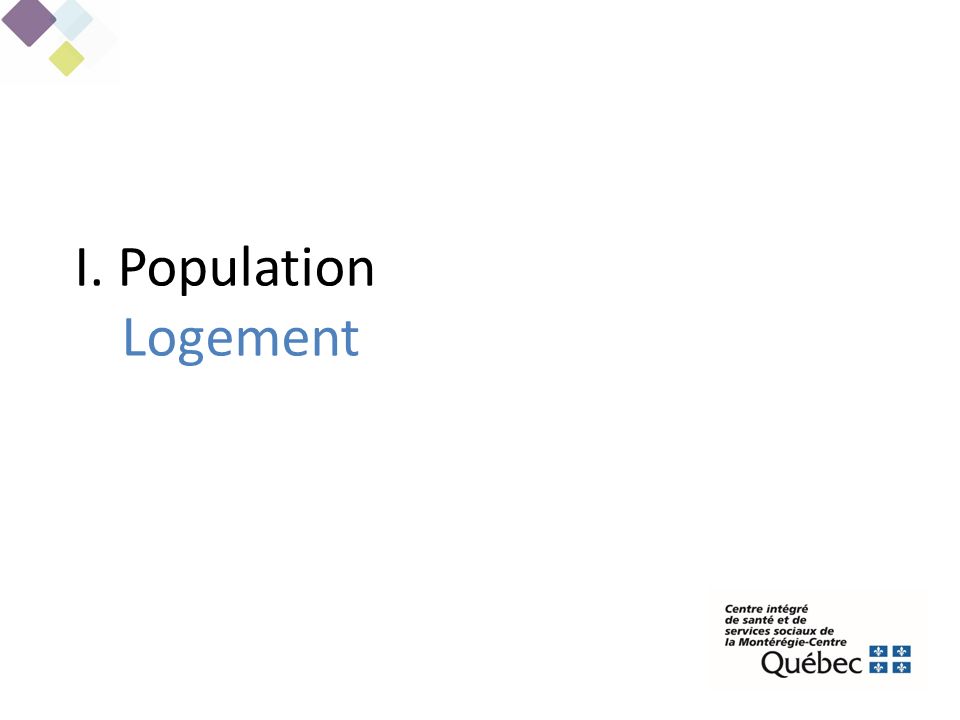 I. Population Logement