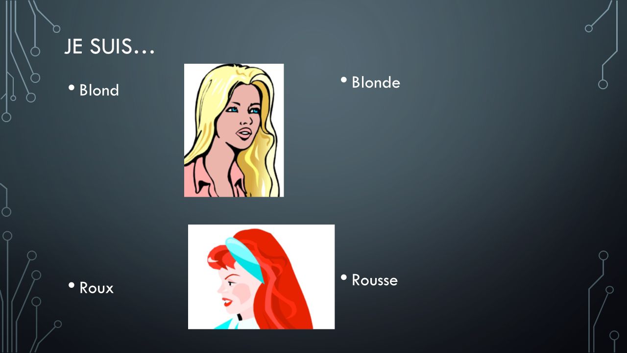 JE SUIS… Blond Roux Blonde Rousse