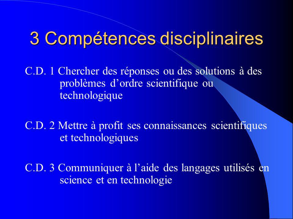 3 Compétences disciplinaires C.D.