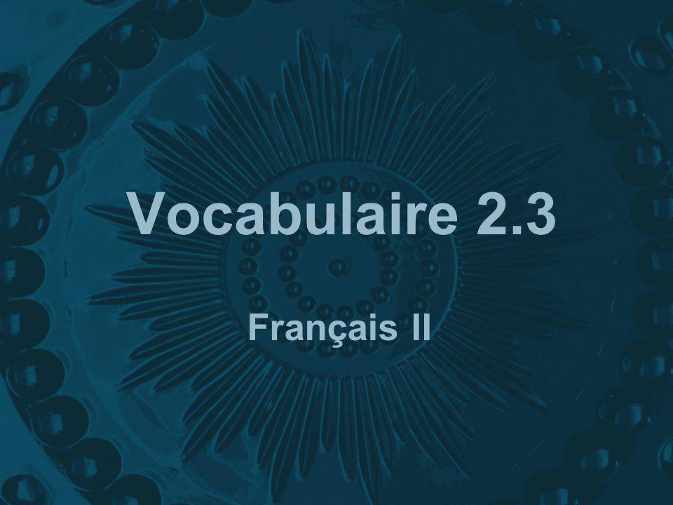 Vocabulaire 2.3 Français II