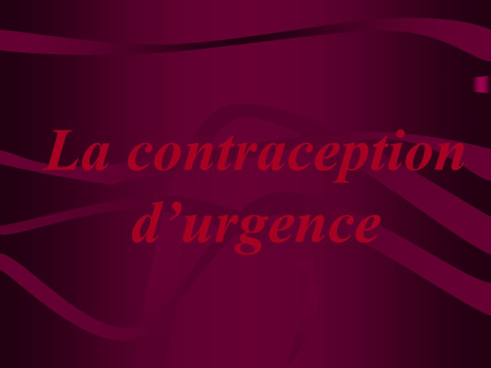 La contraception d’urgence