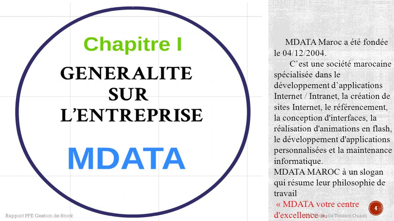 4 MDATA Maroc a été fondée le 04/12/2004.