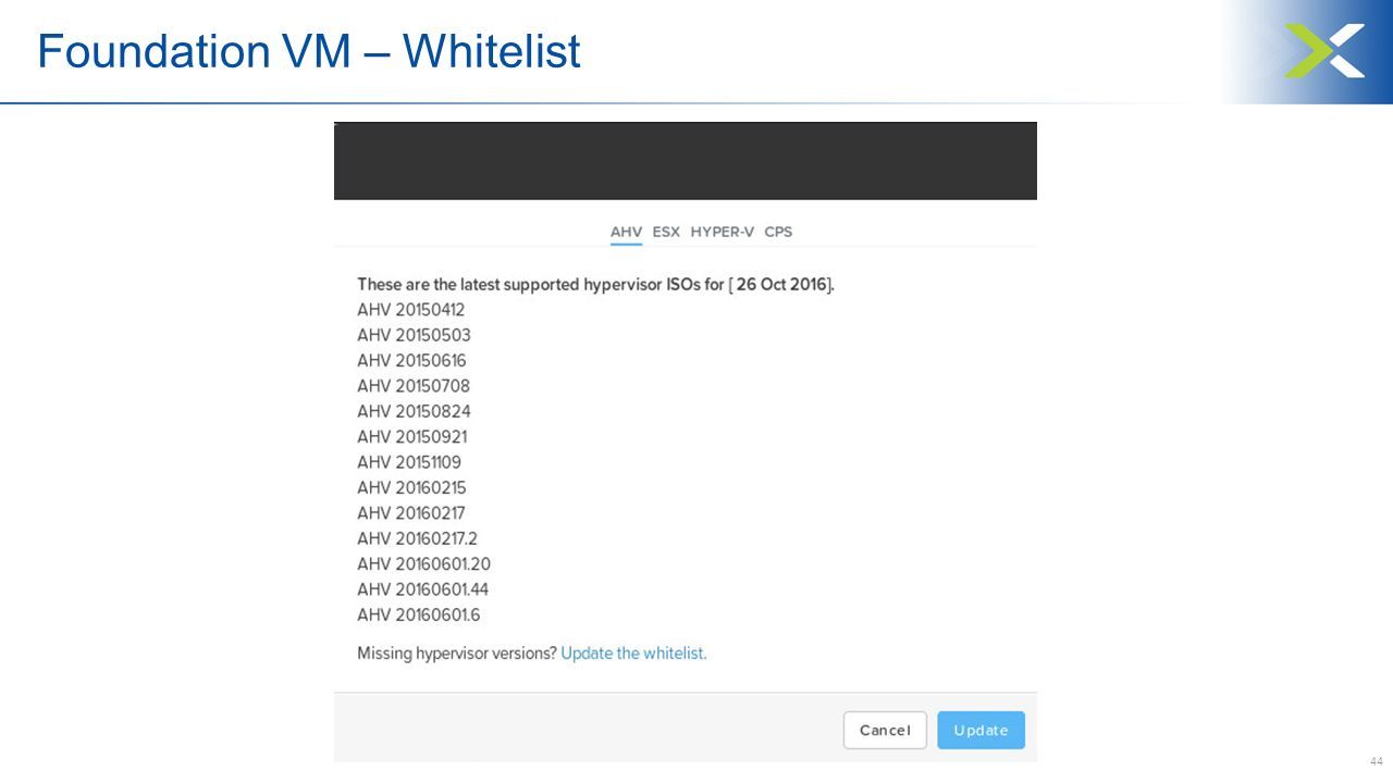 44 Foundation VM – Whitelist