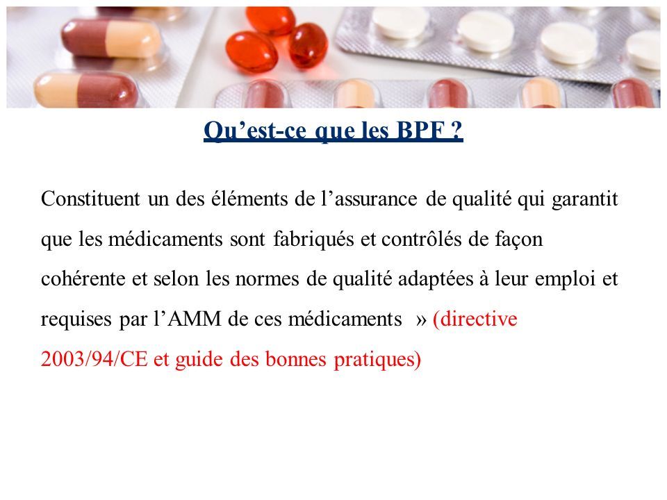 Les Bonnes Pratiques De Fabrication Principes De Base Élaboré Par : Mme ...